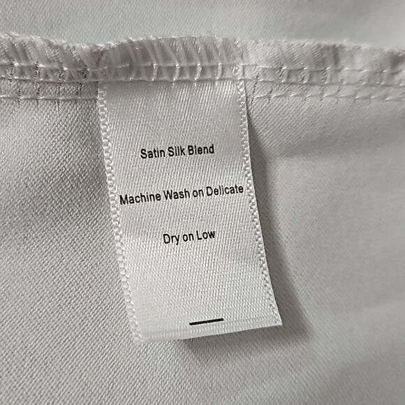 NWT Weeks Weatherly Lauren Cami Satin Silk blend Ruffled Size Medium - Picture 9 of 11